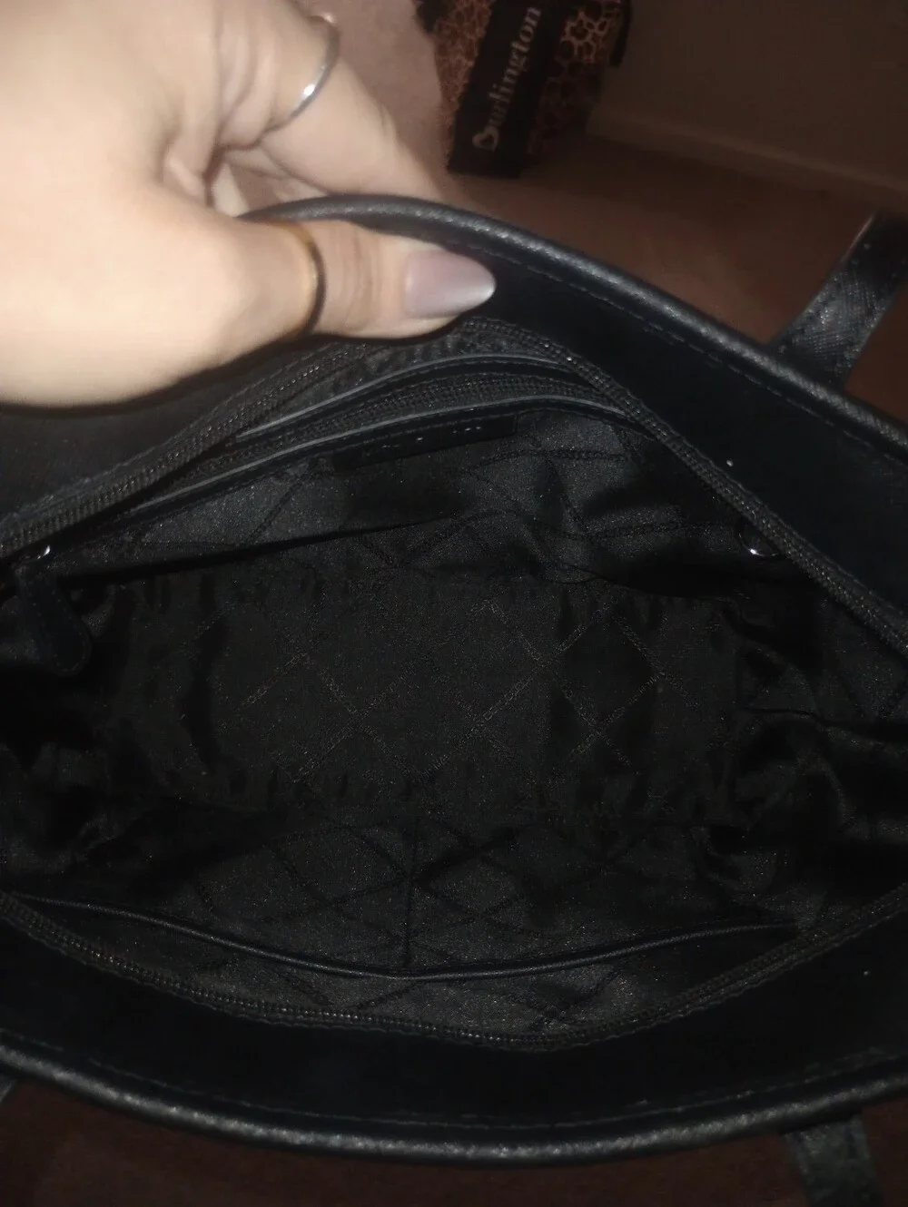 Michael Kors Nylon Black & Gray Leopard-Print Tote Bag